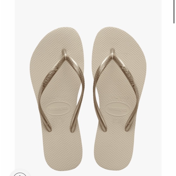 Havaianas Shoes - Havaianas flip flops women’s gold beige